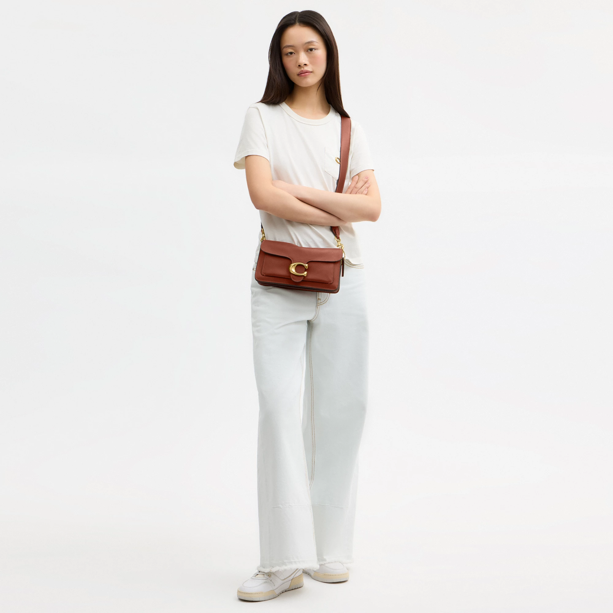 COACH®,Tabby Shoulder Bag 26,Leather,Shoulder Bag,Logo,Metal,Compact,Brass,Casual,Brown