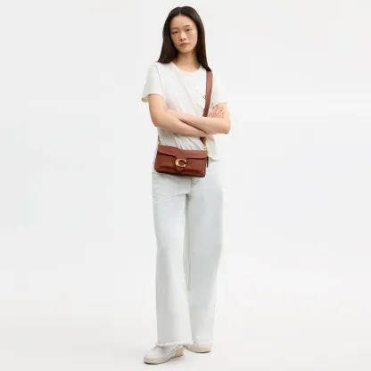 COACH®,Tabby Shoulder Bag 26,Leather,Shoulder Bag,Logo,Metal,Compact,Brass,Casual,Brown