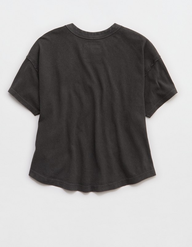 Aerie Summer Breeze Cropped T-Shirt - Dark Gray