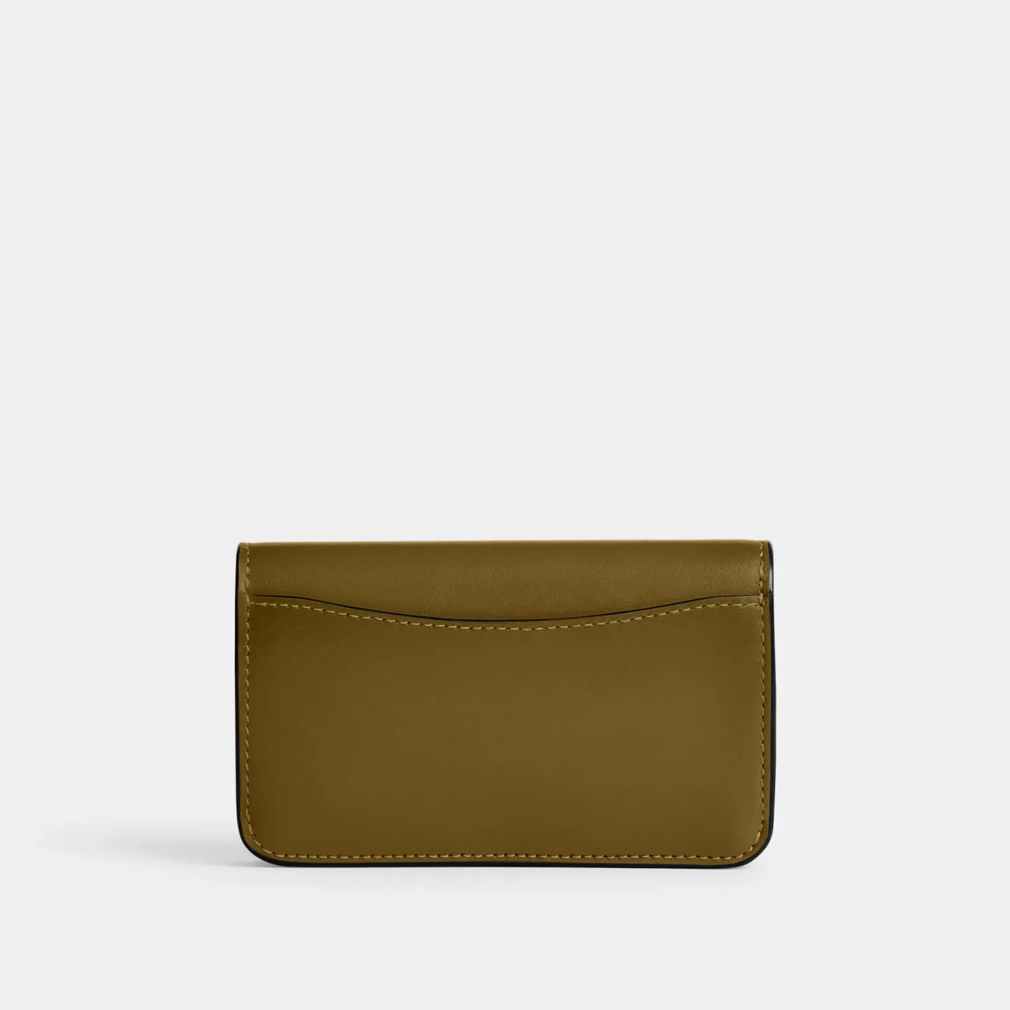 COACH®,Essential Slim Card Case,Calfskin Leather,Bi Fold,Logo,Metal,Casual,Brown,Back View