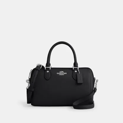 COACH®,Rowan Satchel Bag,Satchel,Logo,Casual,Work,Black,Front View