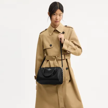 COACH®,Rowan Satchel Bag,Satchel,Logo,Casual,Work,Black