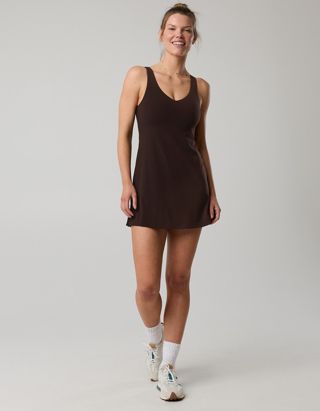 OFFLINE By Aerie Real Me Low Key Mini Dress - Deep Earth