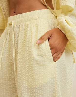 Aerie Seersucker Balloon Pant - Cozy Yellow