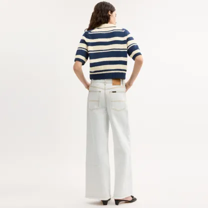 COACH®,Striped Knit Polo,Navy,Scale View