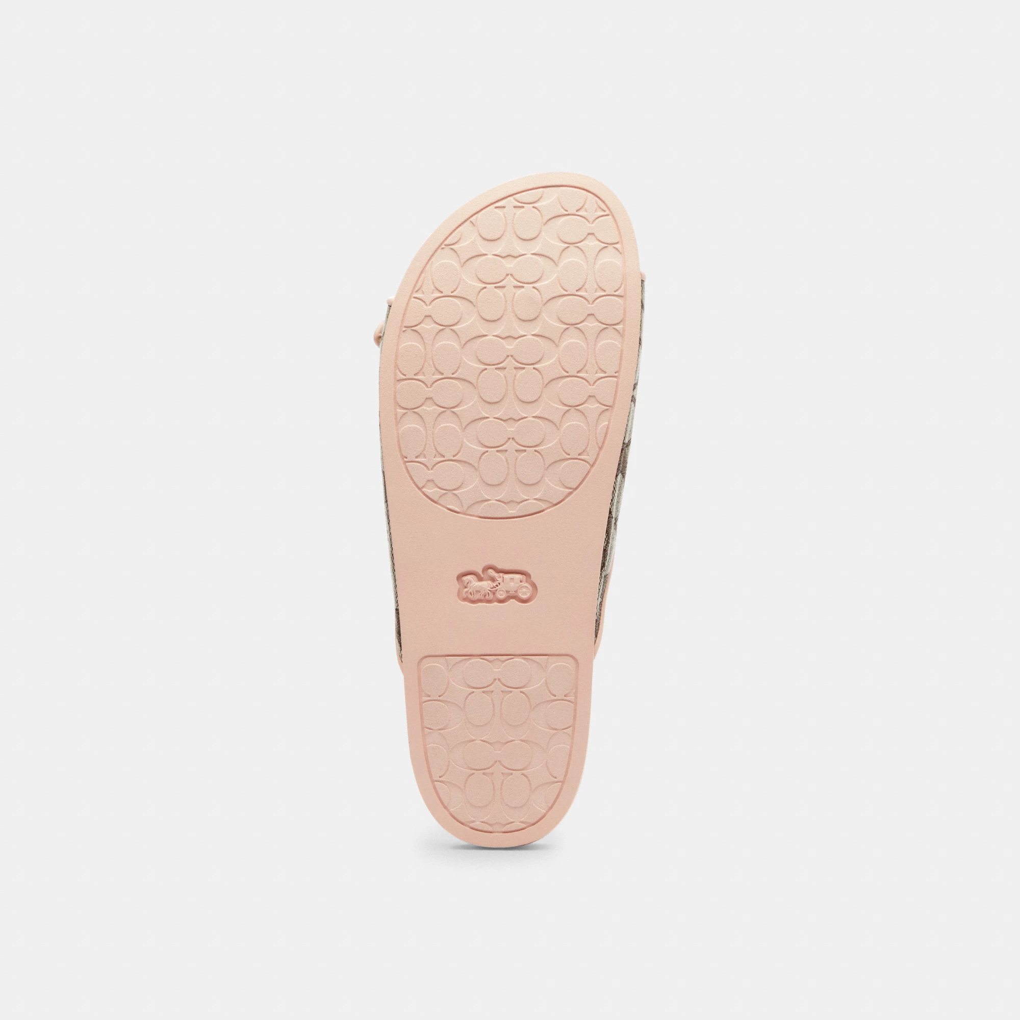 COACH®,Two Band Buckle Sandal In Signature Jacquard,Recycled Polyester,Cotton,Rubber,Polyester,Recycled Cotton,Slides,Fabr...,Multi Color,Outsole View