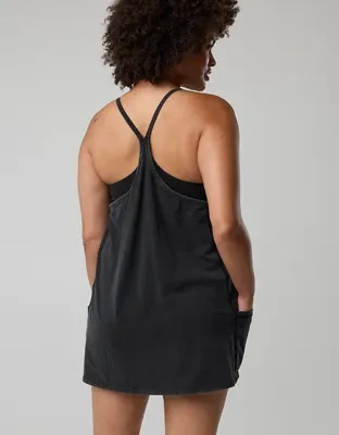 OFFLINE By Aerie OG Cotton Racerback Mini Dress - Washed Black