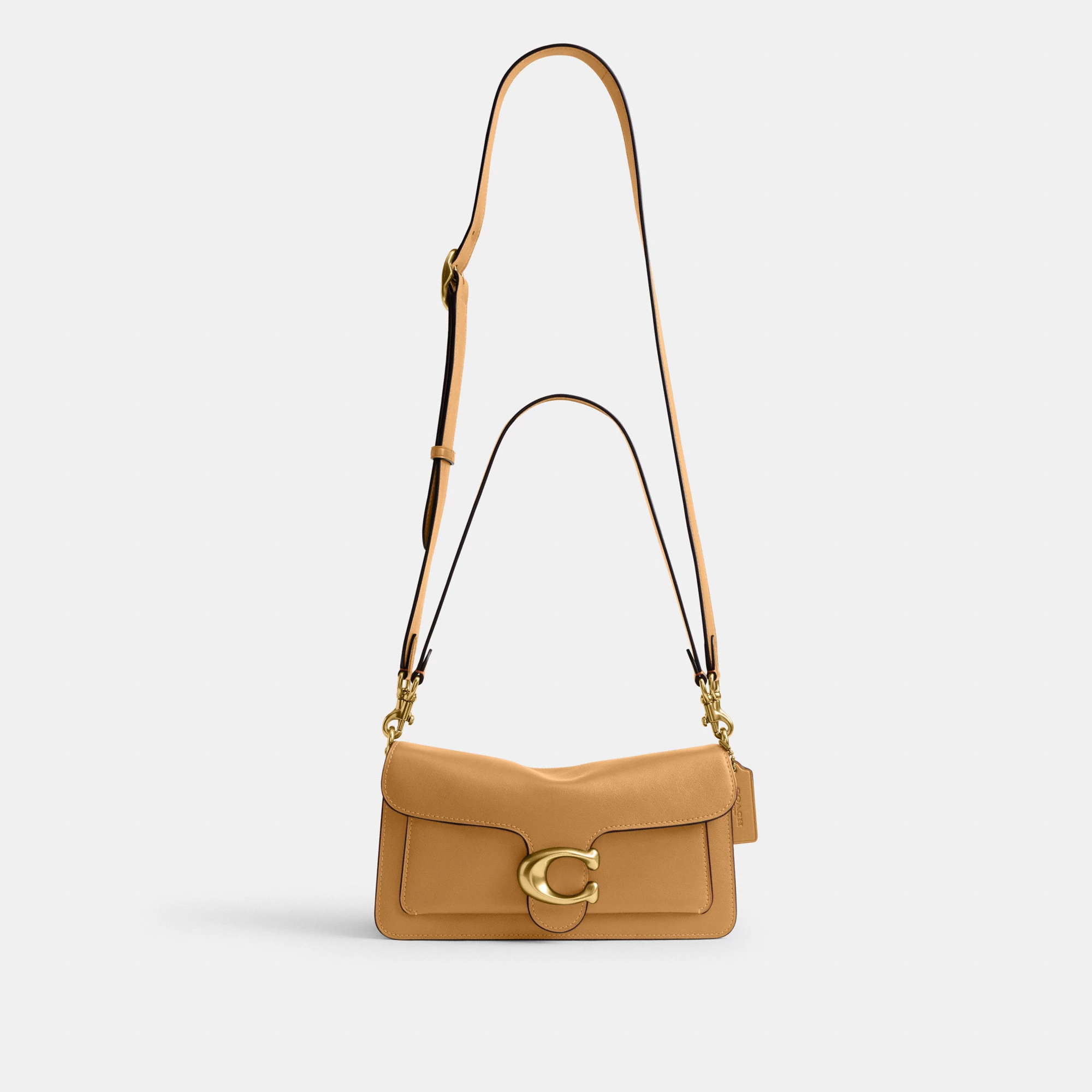 COACH®,Tabby Shoulder Bag 26,Leather,Shoulder Bag,Logo,Metal,Compact,Brass,Casual,Beige
