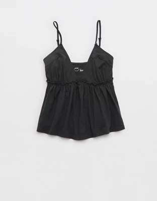Aerie Happiest Babydoll Tank Top - Smoked Gray