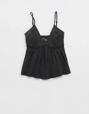 Aerie Happiest Babydoll Tank Top - Smoked Gray