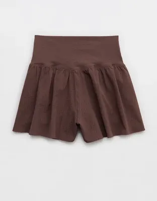 OFFLINE By Aerie Real Me Seersucker Crossover Flowy Short - Relic