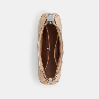 COACH®,Teri Mini Crossbody Bag In Signature Canvas,Polyester,Canvas,Recycled Polyester,Shoulder Bag,Adjustable,2 in 1,Vega...,Brown,Inside View,Top View