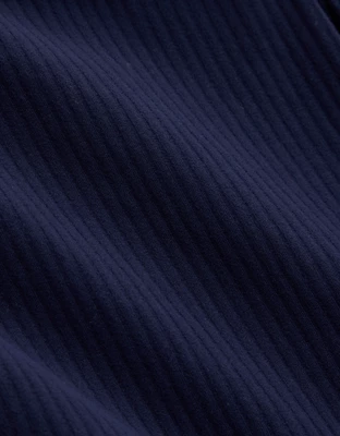 OFFLINE By Aerie Real Me XTRA High Waisted 5" Rib Piping Bike Short - Royal Navy