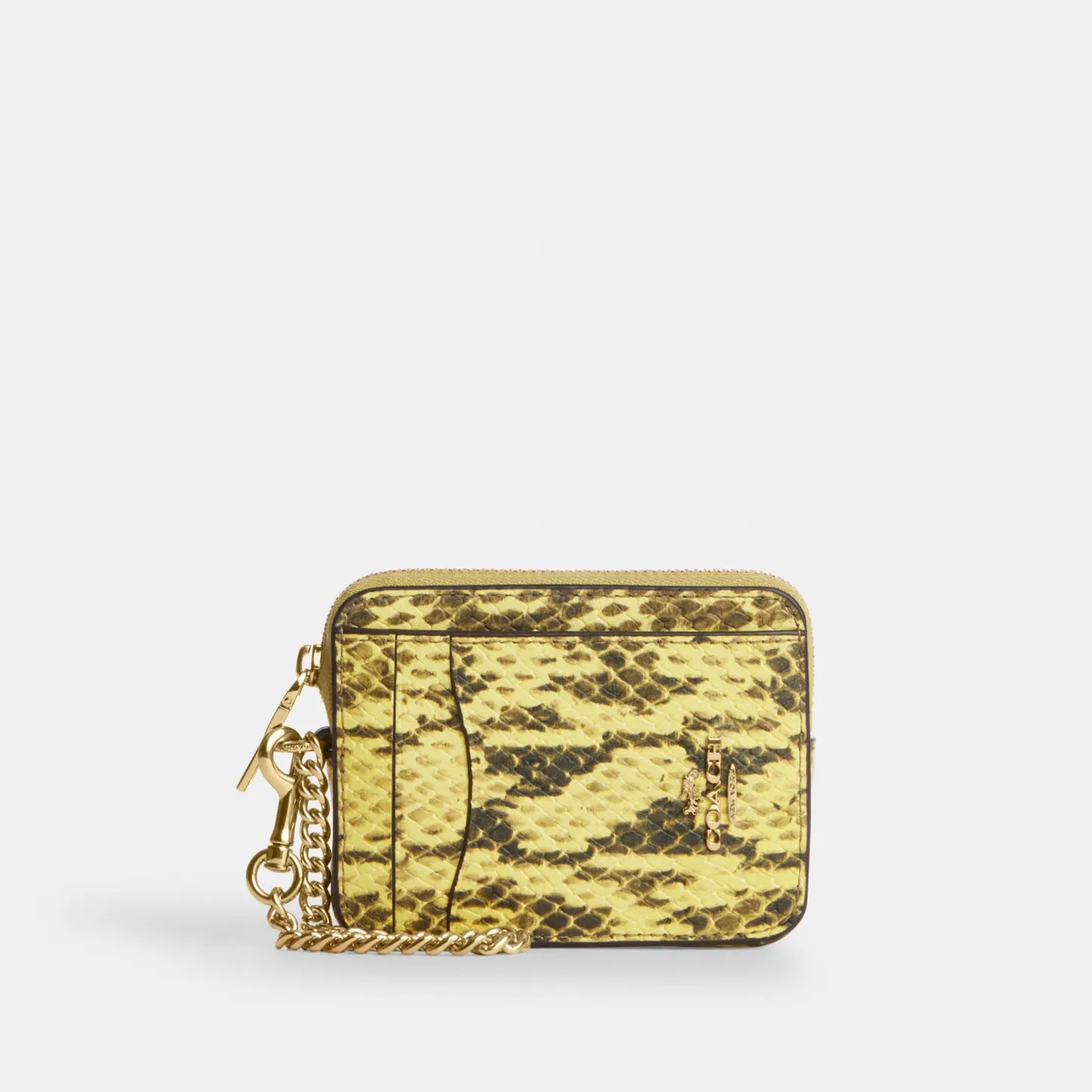 COACH®,Zip Card Case,Yellow,Front View