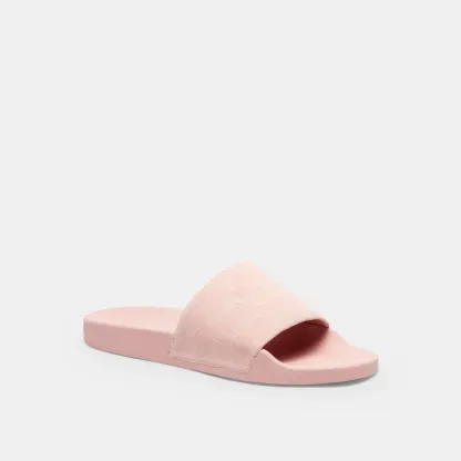COACH®,Udele Sport Slide In Signature Denim,Pink,Front View