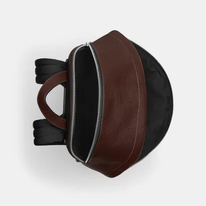 COACH®,Taylor Backpack,Polyester,Recycled Polyester,Leather,Backpack,Lined,Sustainable,Suitcase Sleeve,Casual,Brown,Inside View,Top View