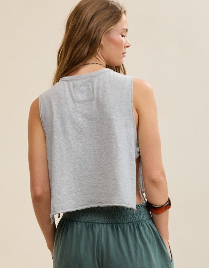 Aerie Happiest Side Tie Tank - Medium Heather Gray