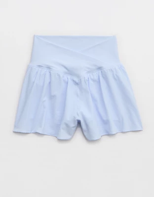 OFFLINE By Aerie Real Me Seersucker Crossover Flowy Short - Eyelet Blue