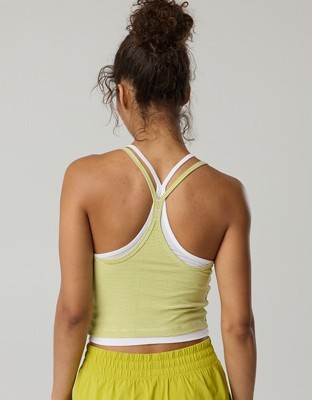 OFFLINE By Aerie Thumbs Up Layered Tank Top - Lime Slush