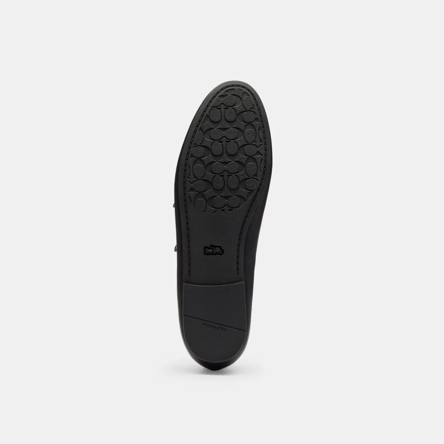 COACH®,Double Buckle Mary Jane,Leather,Rubber,Flats,Cushioned,Traction,Casual,Black,Outsole View