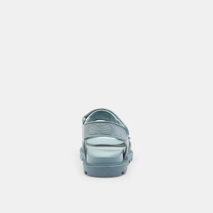 COACH®,Brynn Sandal In Signature Canvas,Cotton,Synthetic,Sandals,Fabric,Logo,Padded Insole,Sustainable,Casual,Blue,Alternate View