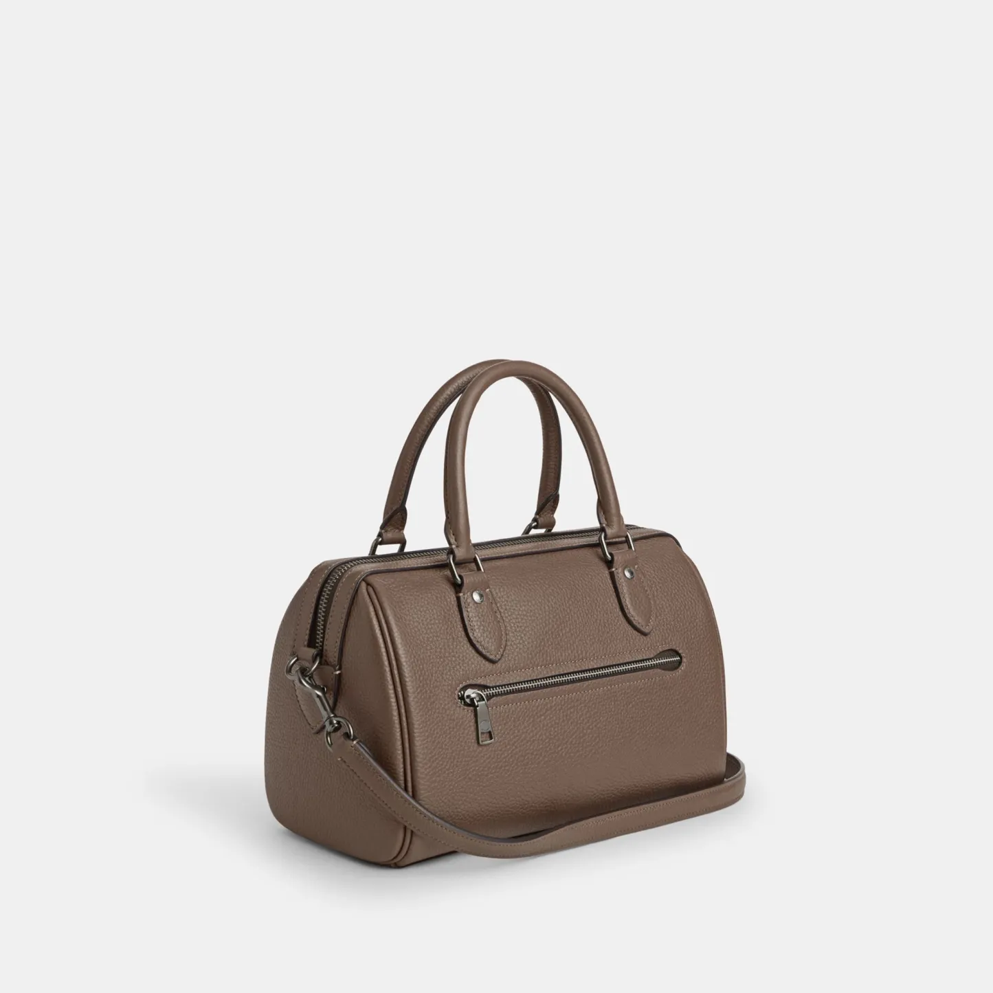 COACH®,Rowan Satchel Bag,Satchel,Logo,Casual,Work,Brown,Angle View
