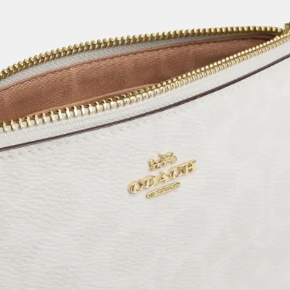COACH®,Nolita 19 In Signature Canvas,Canvas,Shoulder Bag,Metal,Casual,White,Closer View