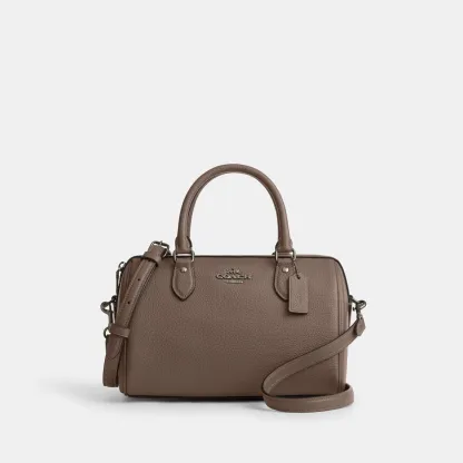 COACH®,Rowan Satchel Bag,Satchel,Logo,Casual,Work,Brown,Front View