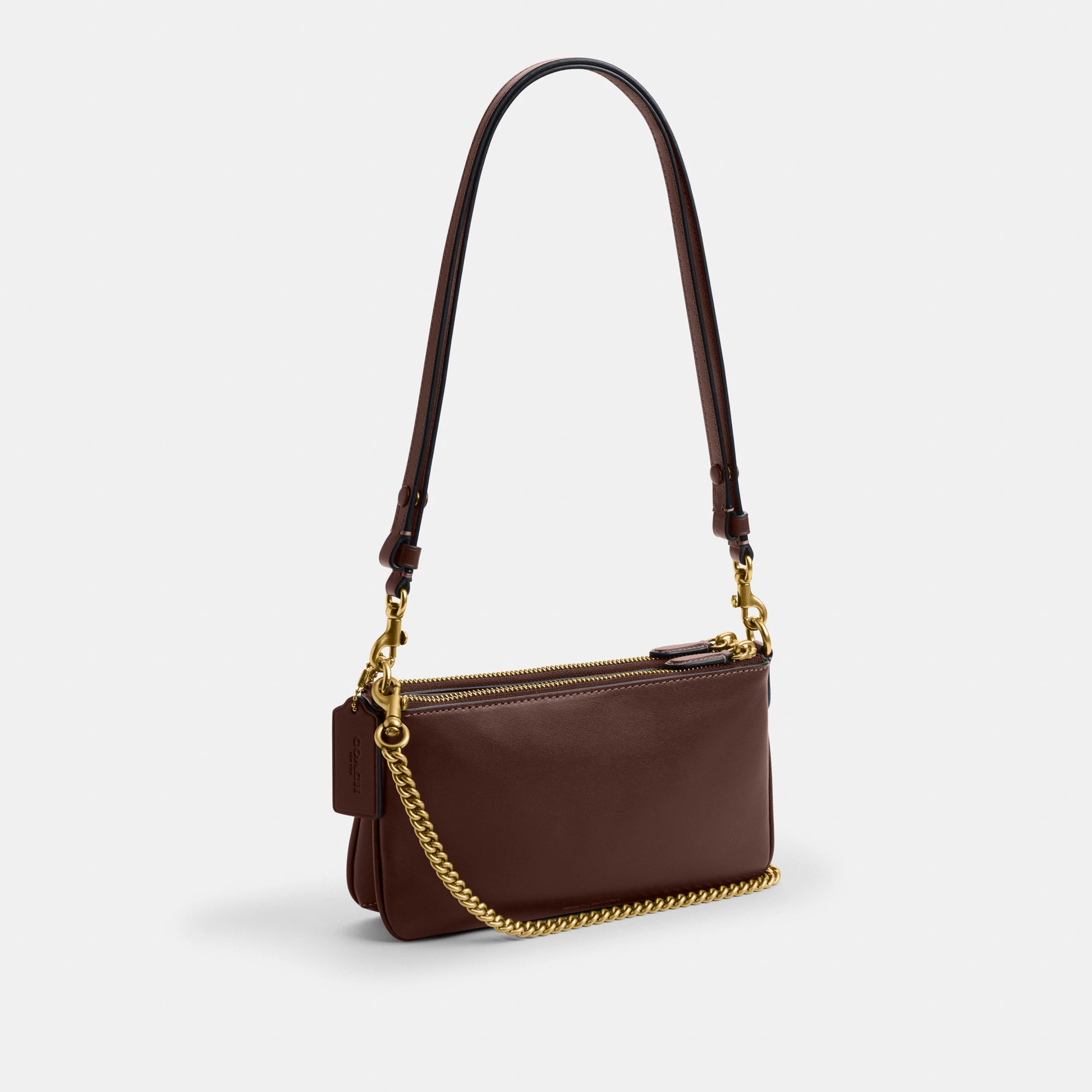 COACH®,Audrey Crossbody Bag,Recycled Polyester,Leather,Lining Recycled Polyester,Shoulder Bag,Metal Material,Metal,Pendant...,Brown,Angle View