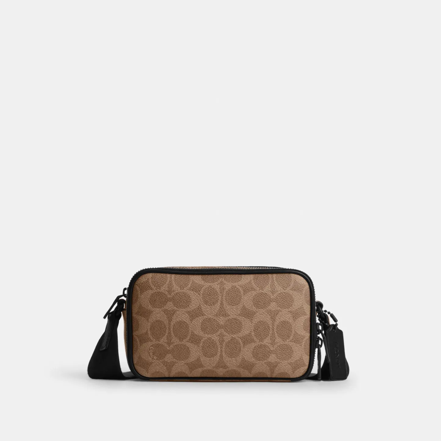 COACH®,Colton Crossbody Bag 19 In Signature Canvas,Canvas,Recycled Polyester,Polyester,Leather,Crossbody,Adjustable,Casual,Brown,Front View
