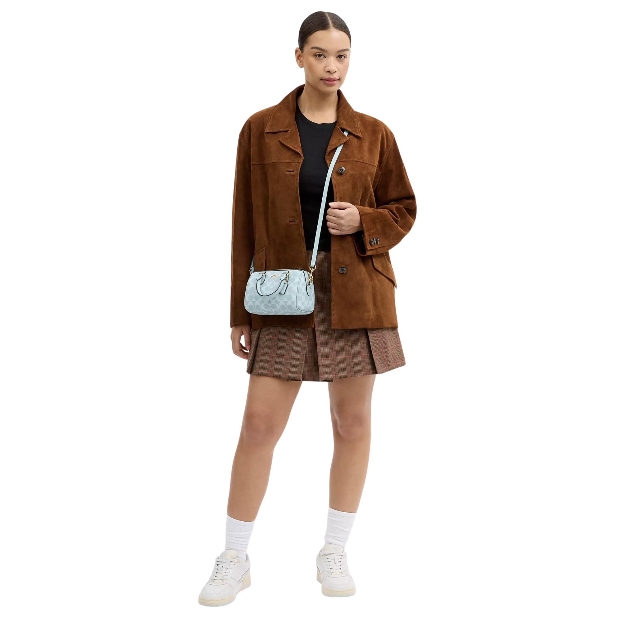 Coach Mini Rowan Crossbody Bag In Signature Canvas (Light Blue) - Light Blue - view 6