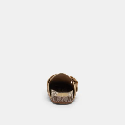 COACH®,Archival Buckle Clog,Rubber,Suede,Clogs,Fabric,Word Embellishment,Logo,Padded Insole,Sustainable,Traction,Cushioned...,Beige,Alternate View