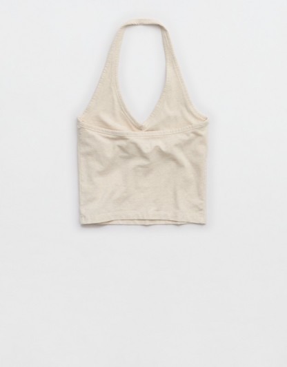 OFFLINE By Aerie OG Cotton Halter Tank Top - Heather Frost