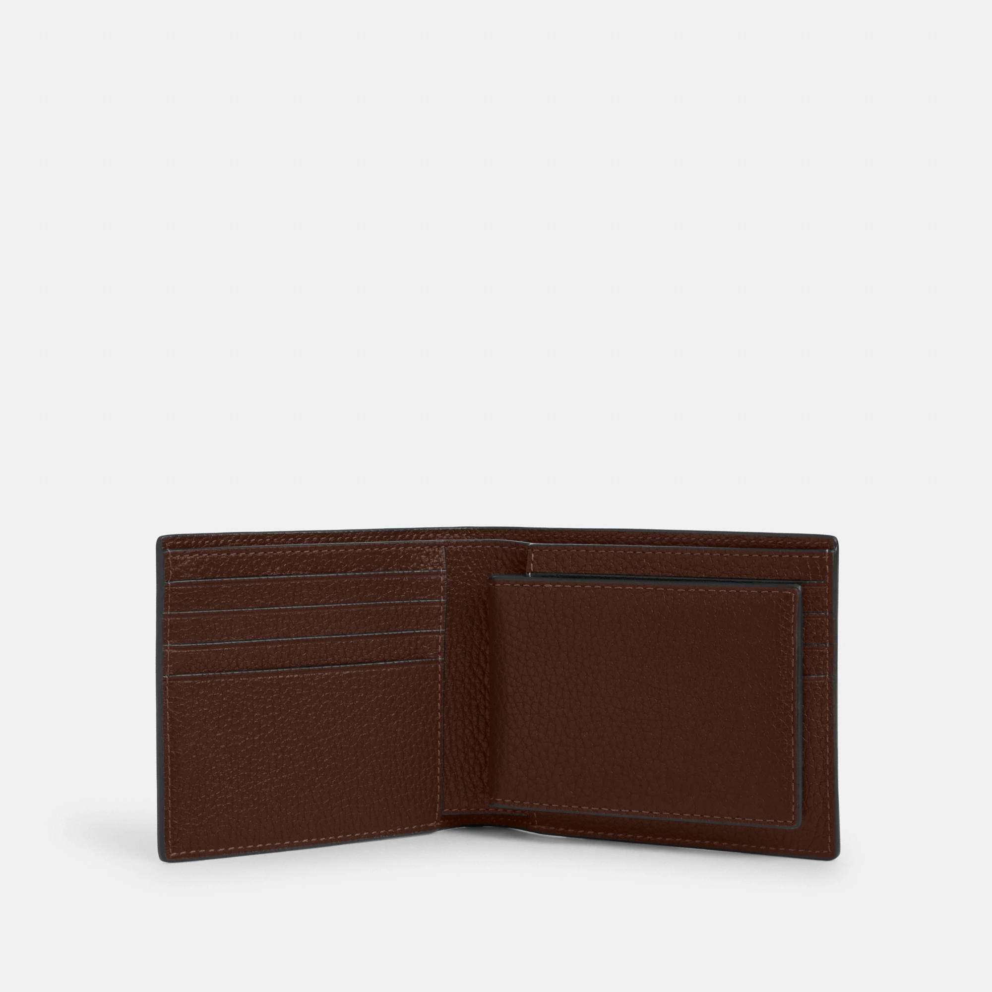COACH®,3-In-1 Wallet,Leather,Bi Fold,Casual, Father's Day,,Inside View,Top View