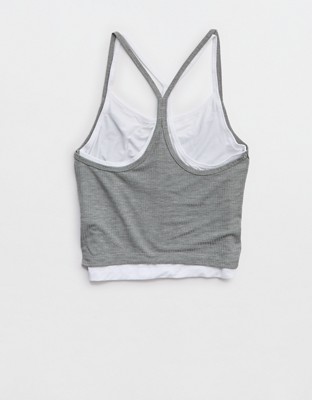 OFFLINE By Aerie Thumbs Up Layered Tank Top - Dark Heather Gray