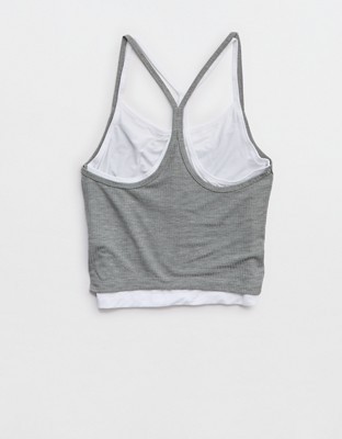 OFFLINE By Aerie Thumbs Up Layered Tank Top - Dark Heather Gray