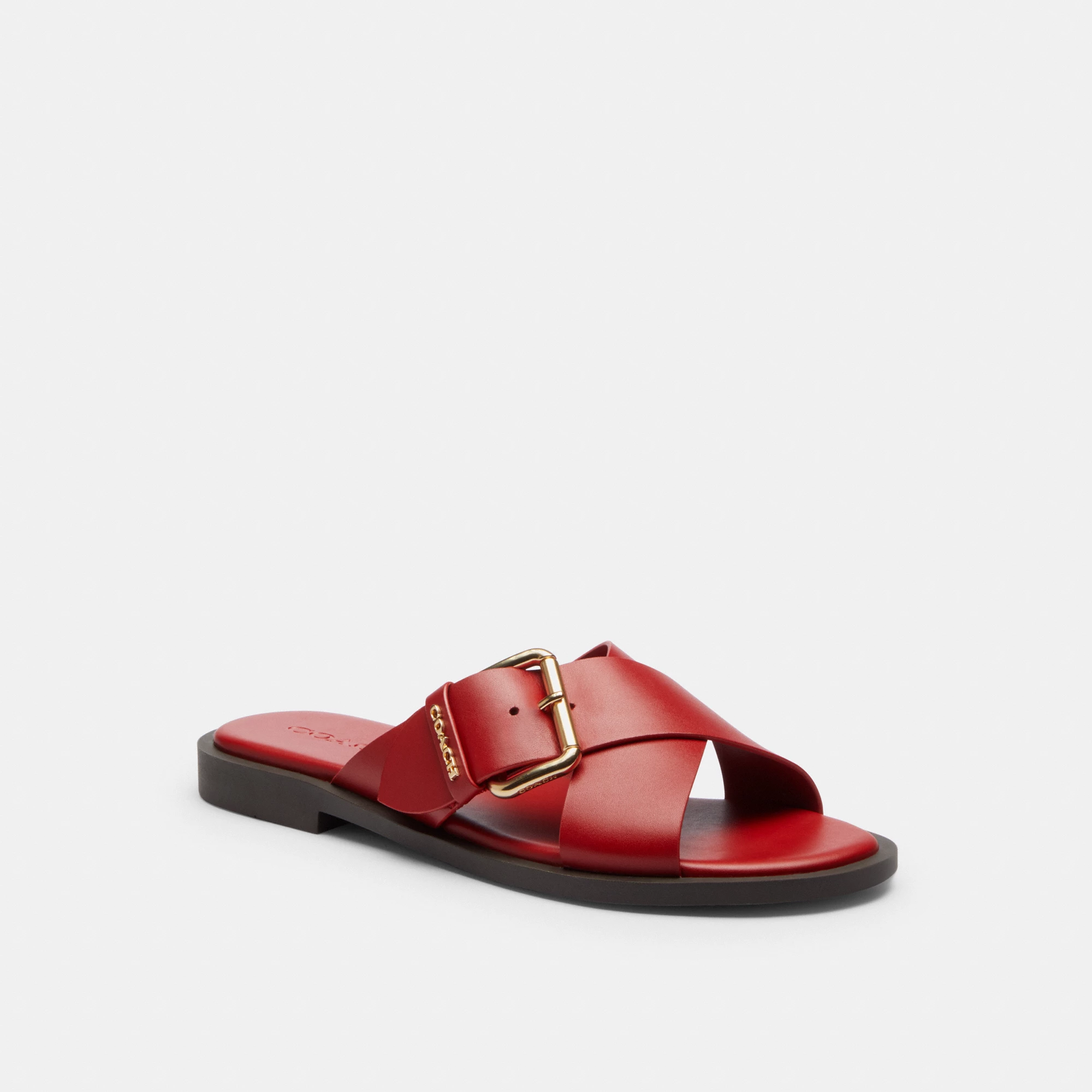 COACH®,Crisscross Buckle Sandal,,Front View