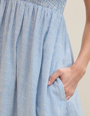 Aerie Straight Neck Midaxi Dress - Rome Blue