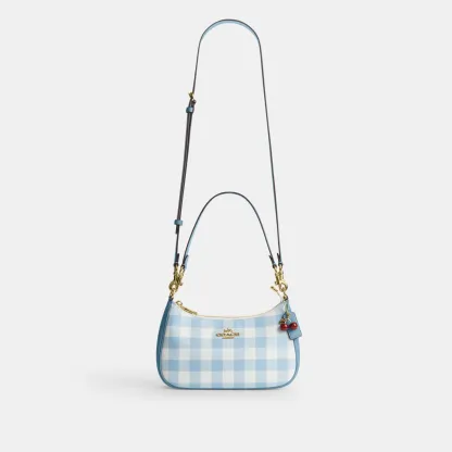 COACH®,Teri Shoulder Bag With Gingham Print And Charm,