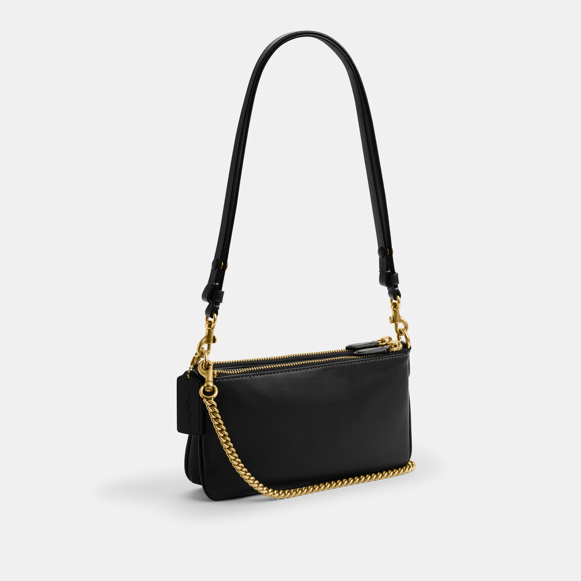 COACH®,Audrey Crossbody Bag,Recycled Polyester,Leather,Lining Recycled Polyester,Shoulder Bag,Metal Material,Metal,Pendant...,Black,Angle View