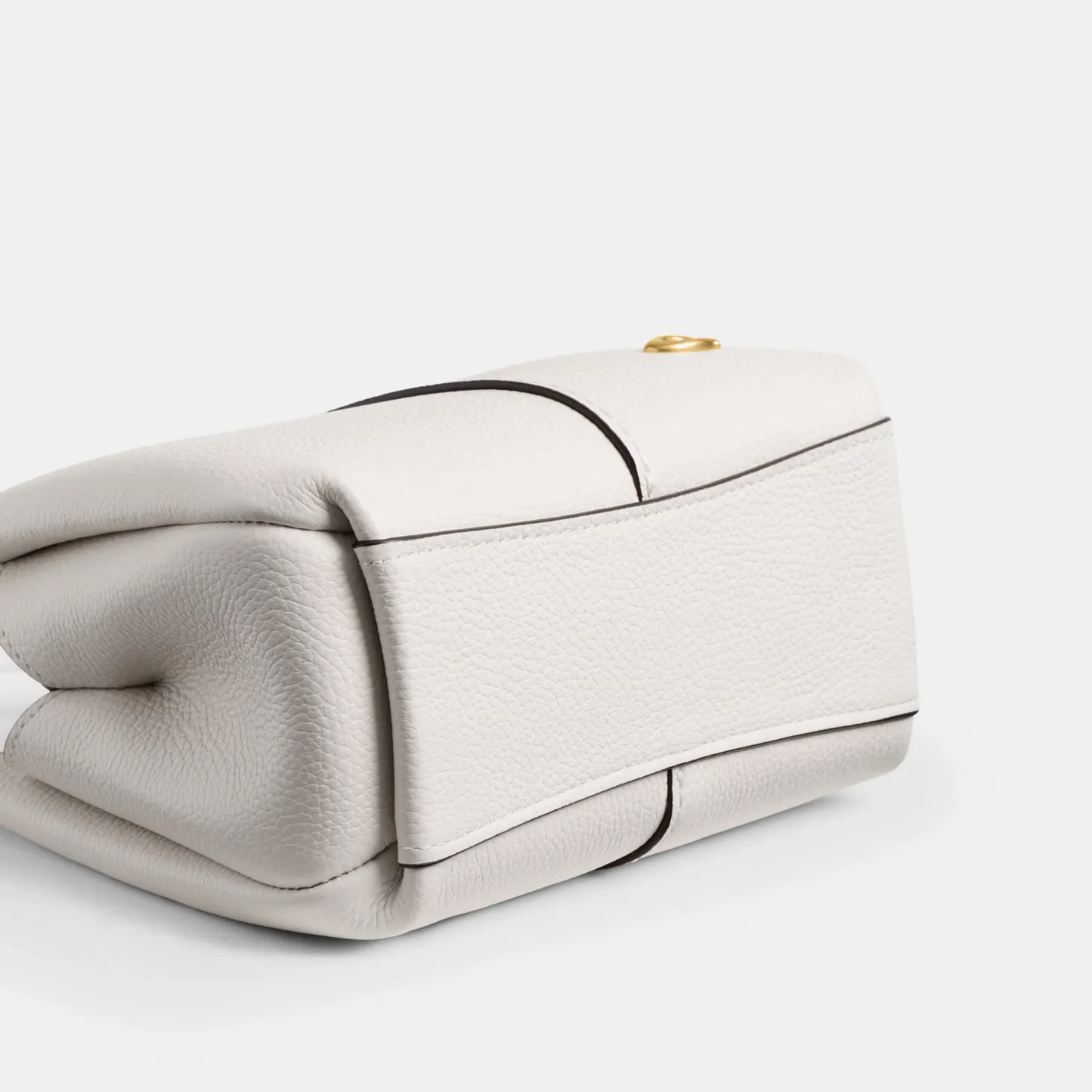 COACH®,Lana Shoulder Bag 19,Leather,Crossbody,Metal,Logo,Shoulder Guard,Brass,Casual,White,Outsole View