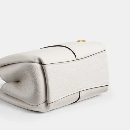 COACH®,Lana Shoulder Bag 19,Leather,Crossbody,Metal,Logo,Shoulder Guard,Brass,Casual,White,Outsole View