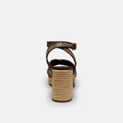 Block Heel Sandal In Signature Jacquard - S8W - view 5