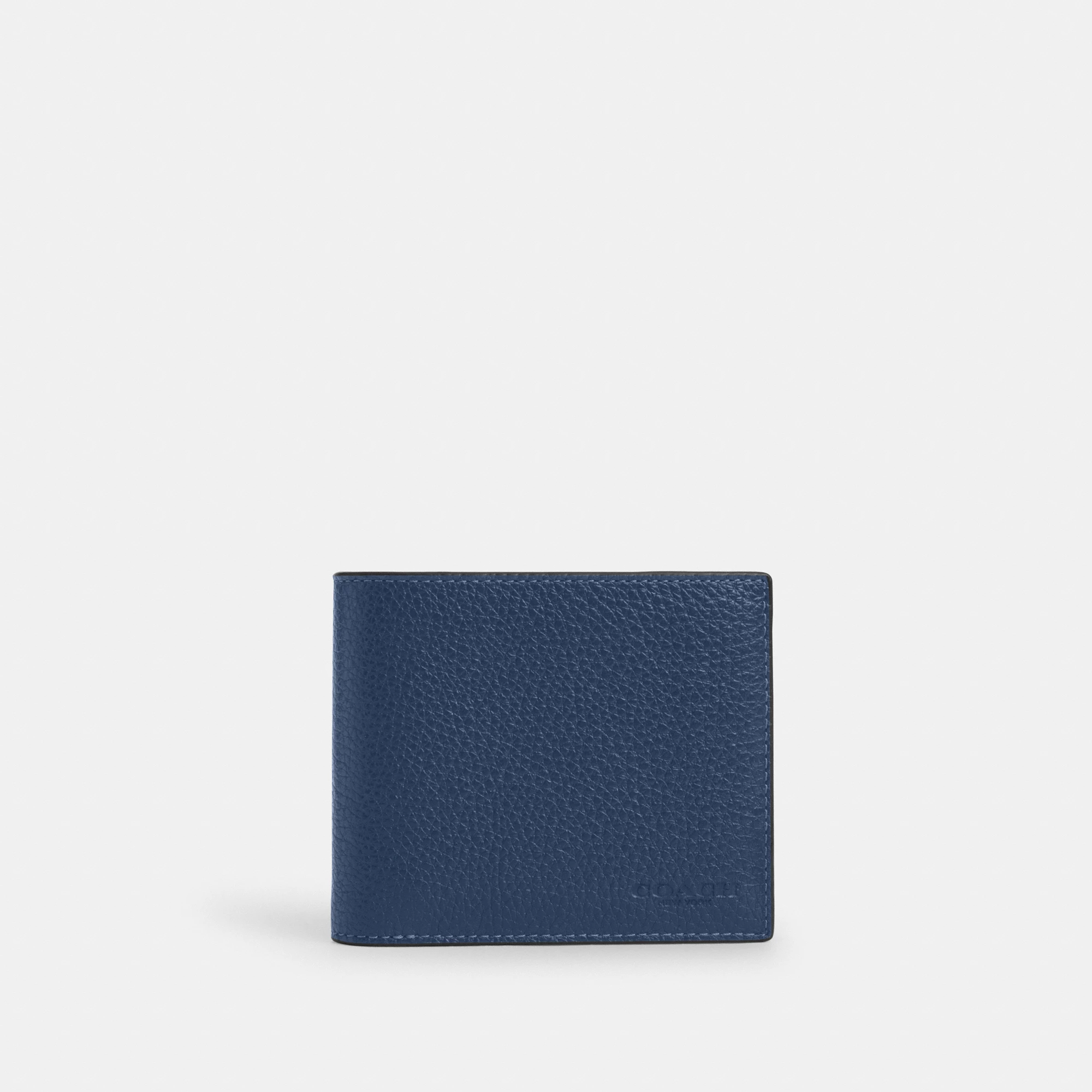 COACH®,3-In-1 Wallet,Leather,Bi Fold,Casual, Father's Day,Navy,Front View