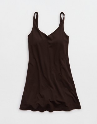 OFFLINE By Aerie Real Me Low Key Mini Dress - Deep Earth