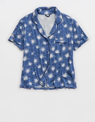 Aerie Real Soft® Short Sleeve Pajama Shirt - Horizon Sky