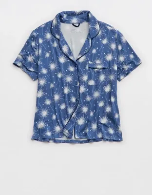 Aerie Real Soft® Short Sleeve Pajama Shirt - Horizon Sky