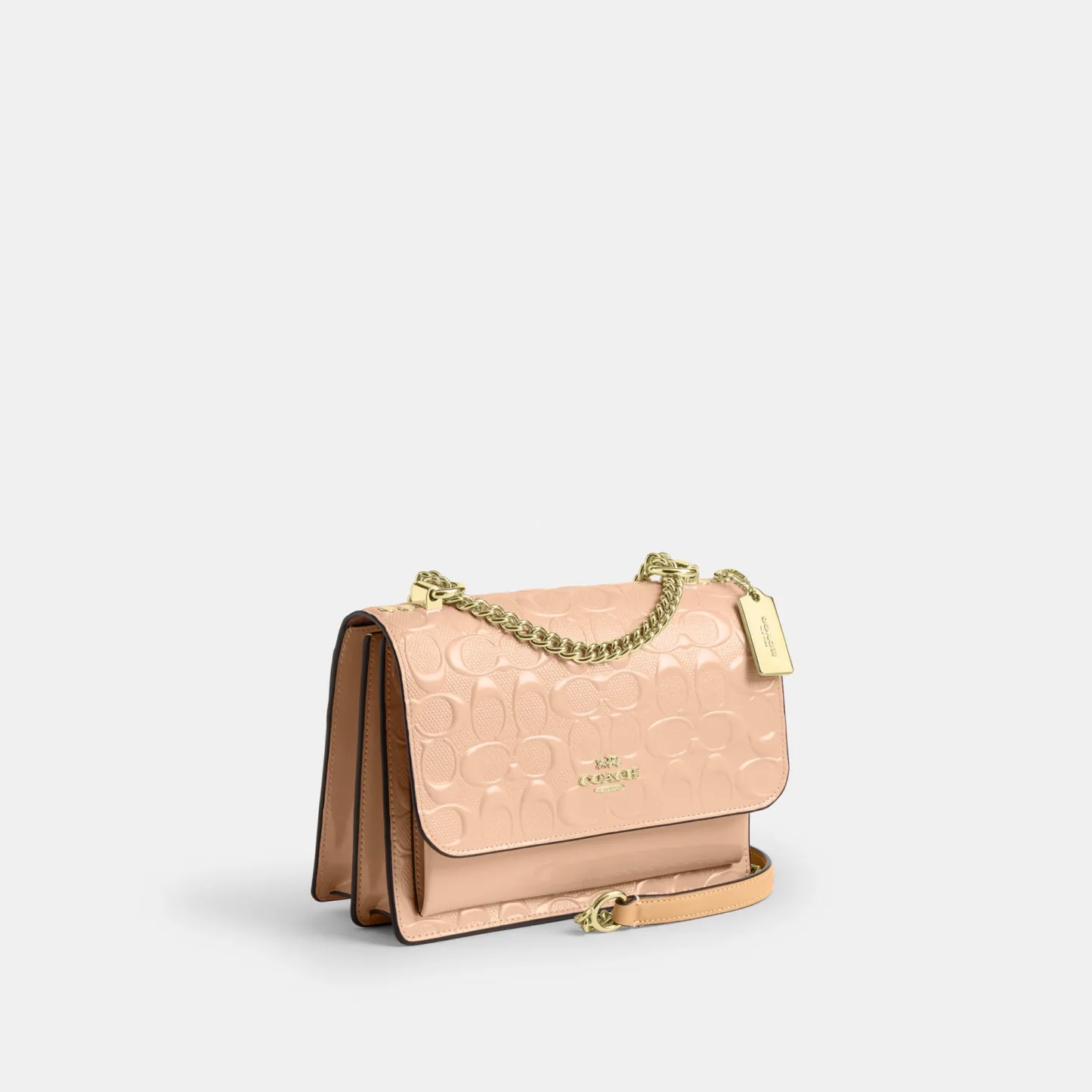 COACH®,Klare Crossbody Bag In Signature Leather,Blush,Angle View