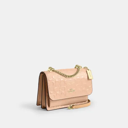 COACH®,Klare Crossbody Bag In Signature Leather,Blush,Angle View