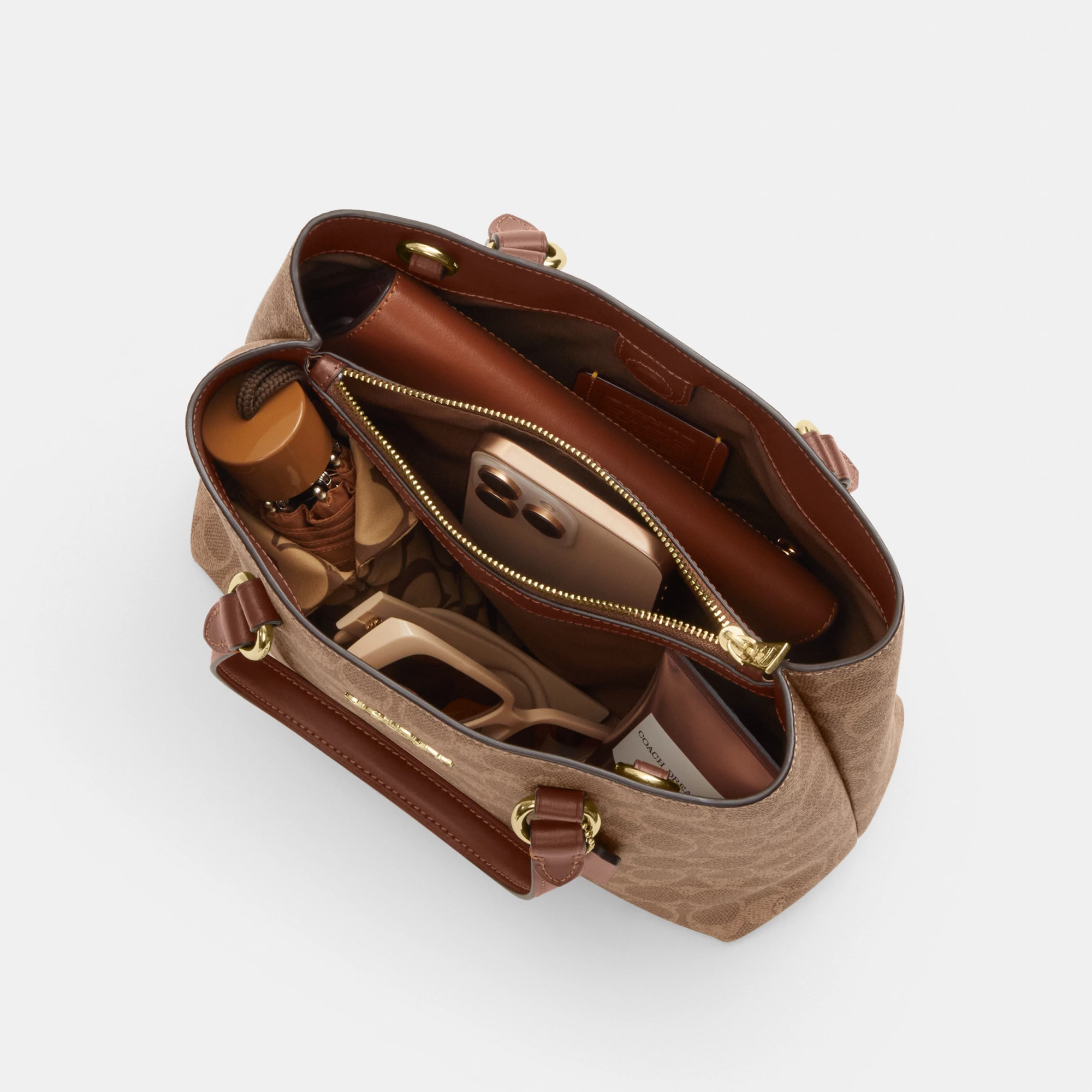 COACH®,Station Carryall Bag In Signature Canvas,,Inside View,Top View